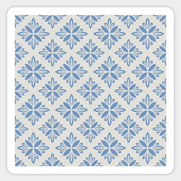 Classic Blue Motif Tile Pattern Sticker by oknoki